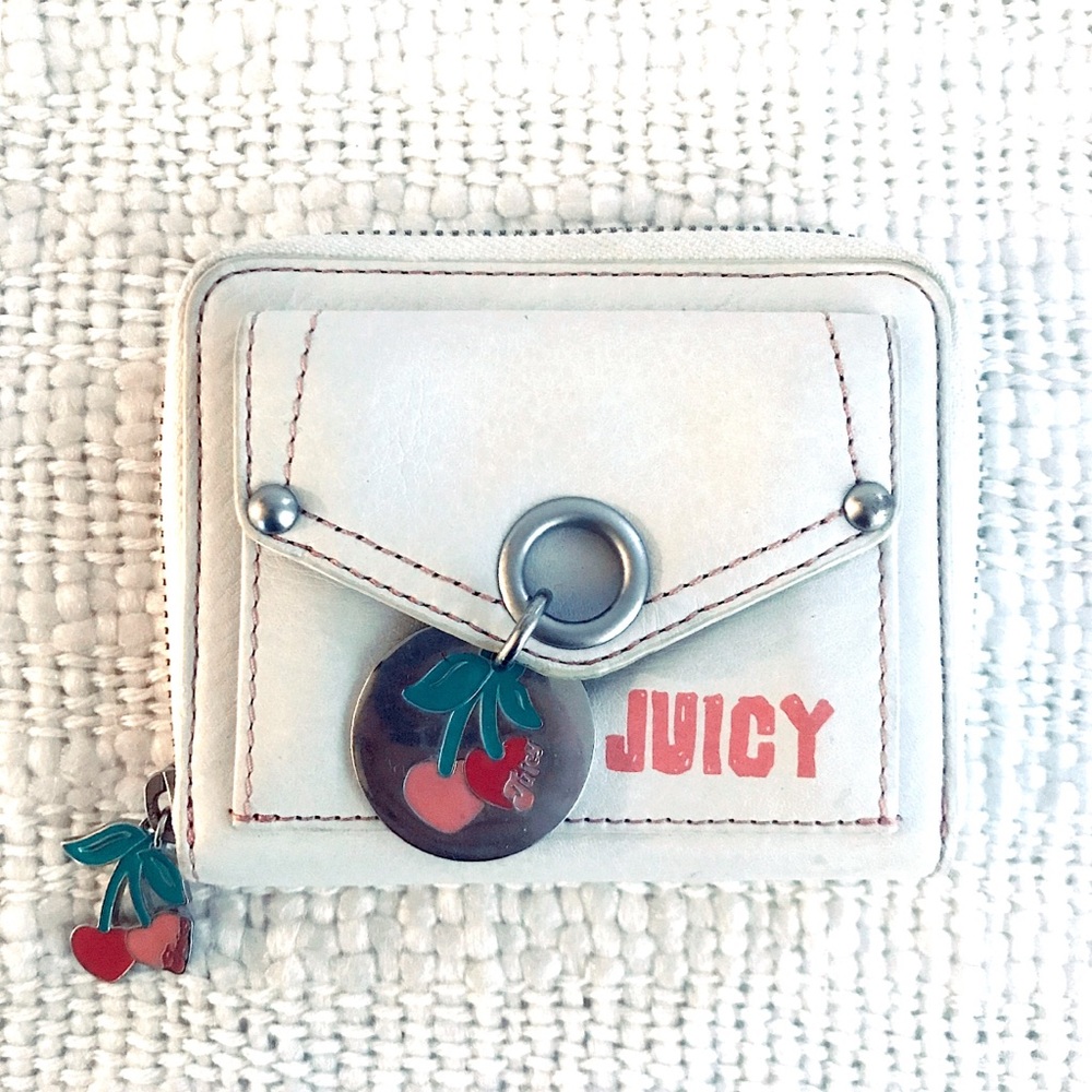 Juicy Couture Leather White and Pink Cherry Wallet